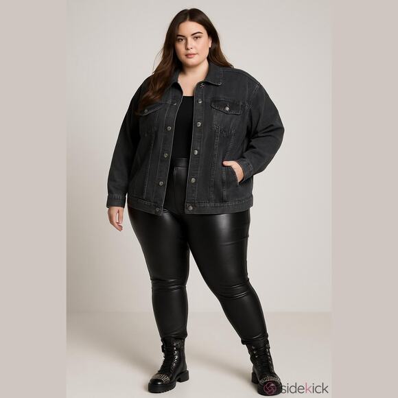 DKNY Jackets & Blazers - DKNY Women's Gray Studded Denim Jacket Size 3X